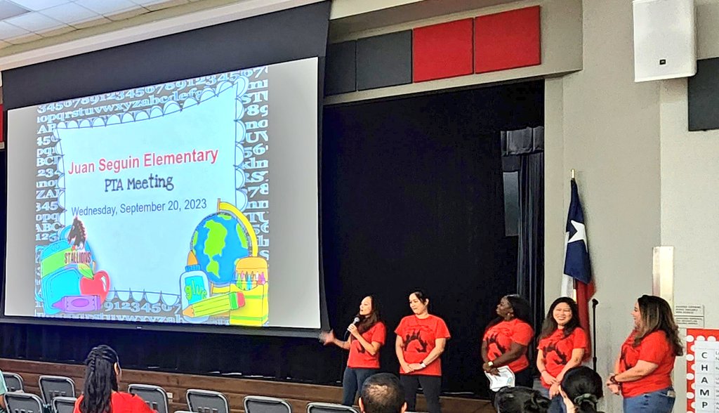 Tonight was the first #PTA meeting of the school year!  Thank you so much to our amazing #SeguinStallionsPTA board members for all they do for our school! ♥️