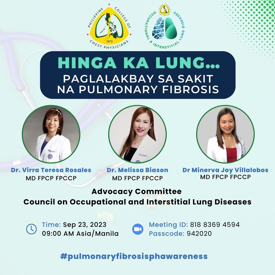 ildph2023's tweet photo. Pls join our Lay forum: Hinga Ka Lung 2nd edition on Saturday at 9am 

September is PULMONARY FIBROSIS Awareness month 🫁💚

#PostItForward
#ildph2023
#pulmonaryfibrosisphawareness
#HingaKaLung
#pccpadvocacy
#healthylungsforeveryFilipino https://t.co/OrHRHeknVf