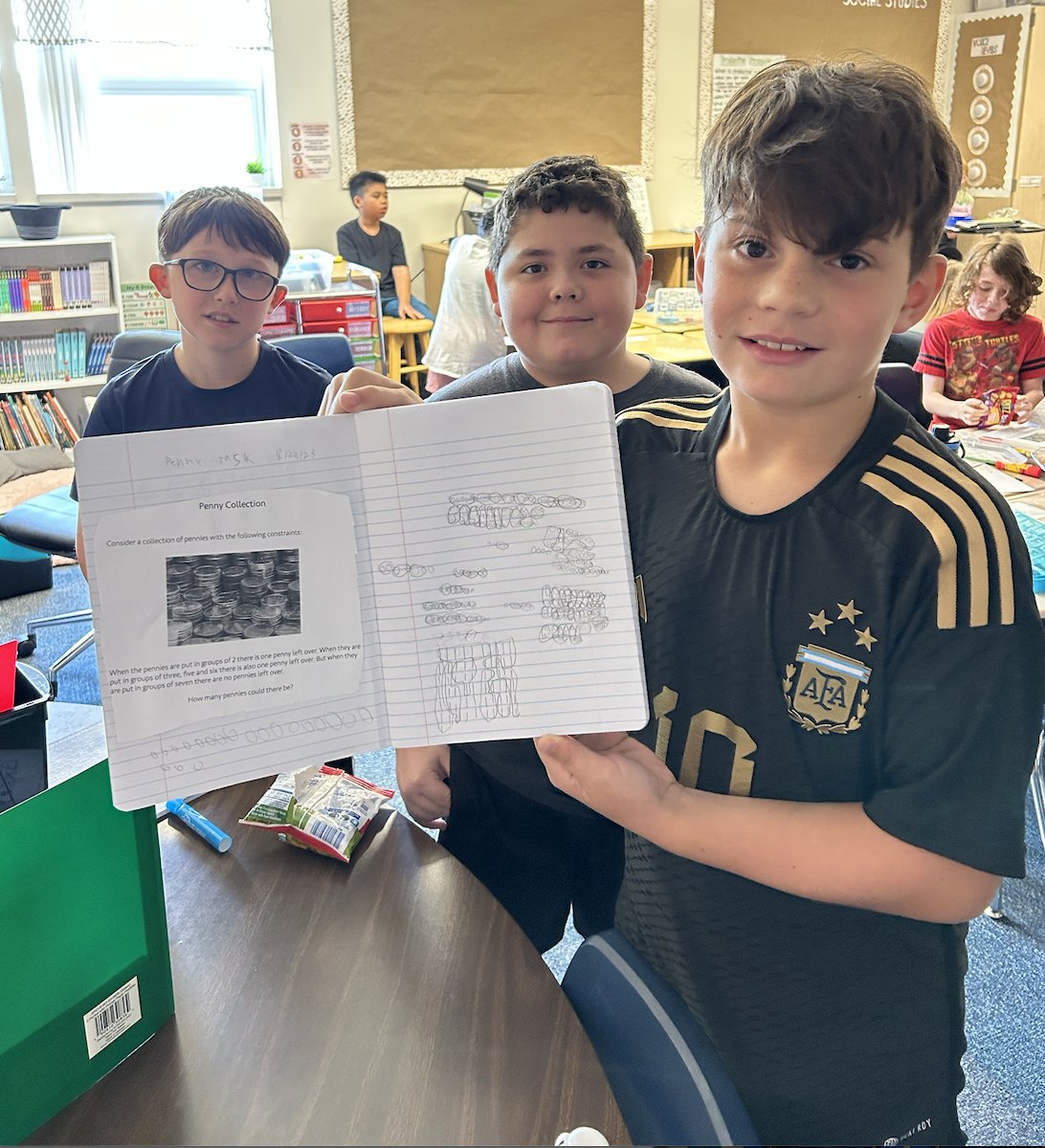 jacqueleo30's tweet photo. A few of my favorite moments from 4th grade so far! These students are doing AMAZING exploring math tools, taking on challenges, and working with writing partners! https://t.co/4tsRcNE8BF