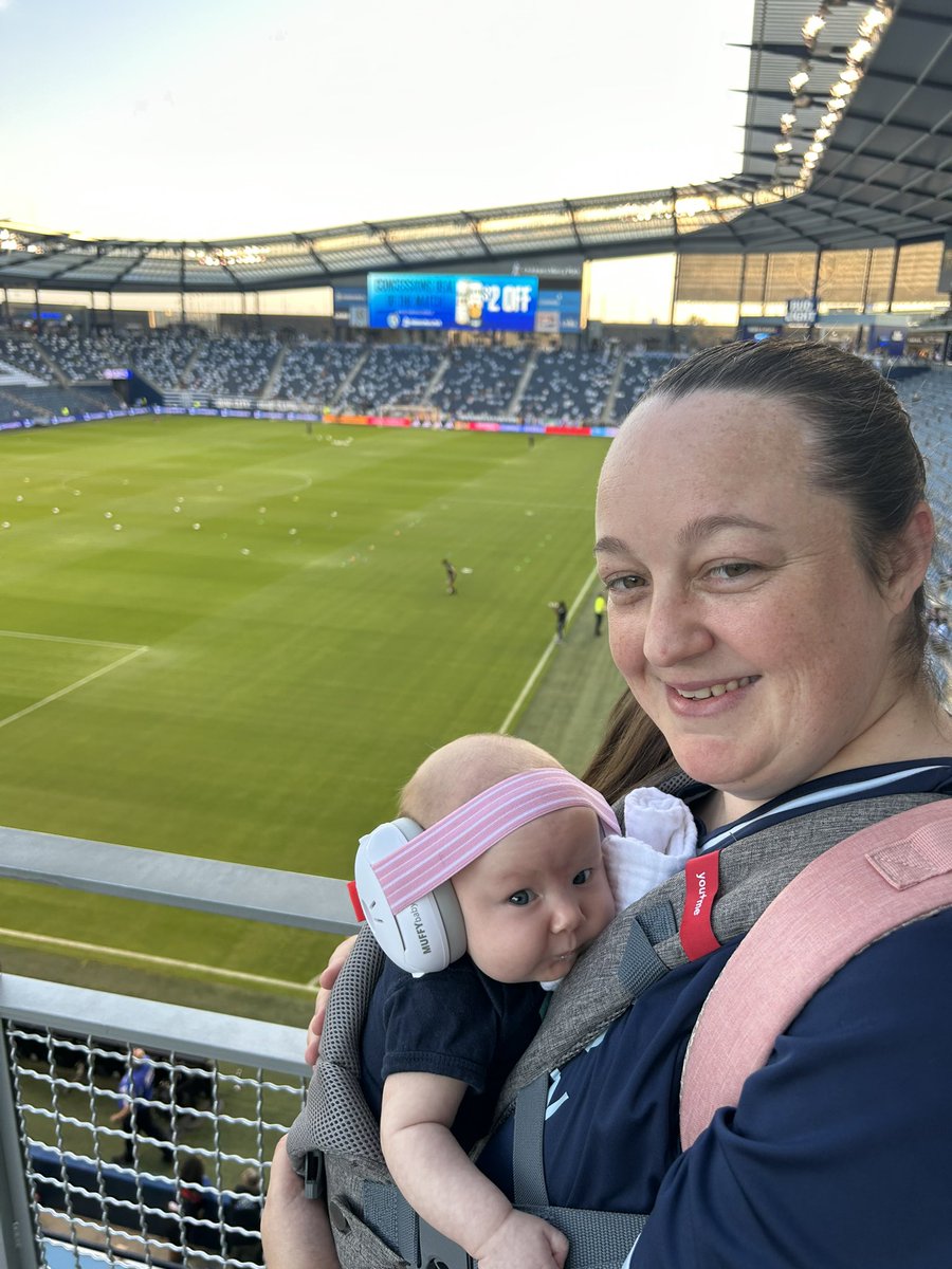 tweidler's tweet photo. #SportingKC Charli’s first SKC game! https://t.co/D1lZFi30ZH