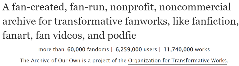OTW_News's tweet photo. The OTW gets to celebrate its 16th anniversary month with a new milestone at its #ArchiveofOurOwn project! The 60,000th #fandom has been canonized by its Tag Wrangling team. That fandom is Kołysanka | Lullaby (2010) which comes to us courtesy of #FandomKombat. https://t.co/MZCIUVw9o4