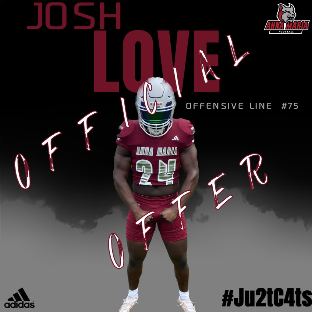 Josh Love (@joshlove72) on Twitter photo After a great conversation with <a href="/CoatesCoach/">Brian Coates</a>, I am excited to have earned my first offer from Anna Maria College.
<a href="/CoachKyleBrey/">Kyle Brey</a>
<a href="/CoachAllen78/">Jared Allen</a>
<a href="/CoachDennisIMG/">Coach Chris Dennis</a> After a great conversation with <a href="/CoatesCoach/">Brian Coates</a>, I am excited to have earned my first offer from Anna Maria College.
<a href="/CoachKyleBrey/">Kyle Brey</a>
<a href="/CoachAllen78/">Jared Allen</a>
<a href="/CoachDennisIMG/">Coach Chris Dennis</a>