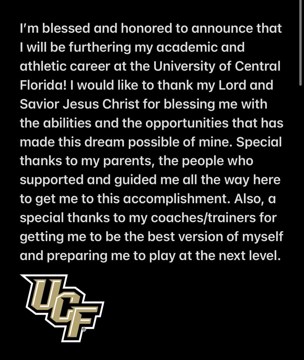 COMMITTED🖤💛 
Blessed to be a Knight!
#ChargeOn⚔️ #AGTG <a href="/UCF_Baseball/">UCF Baseball</a>