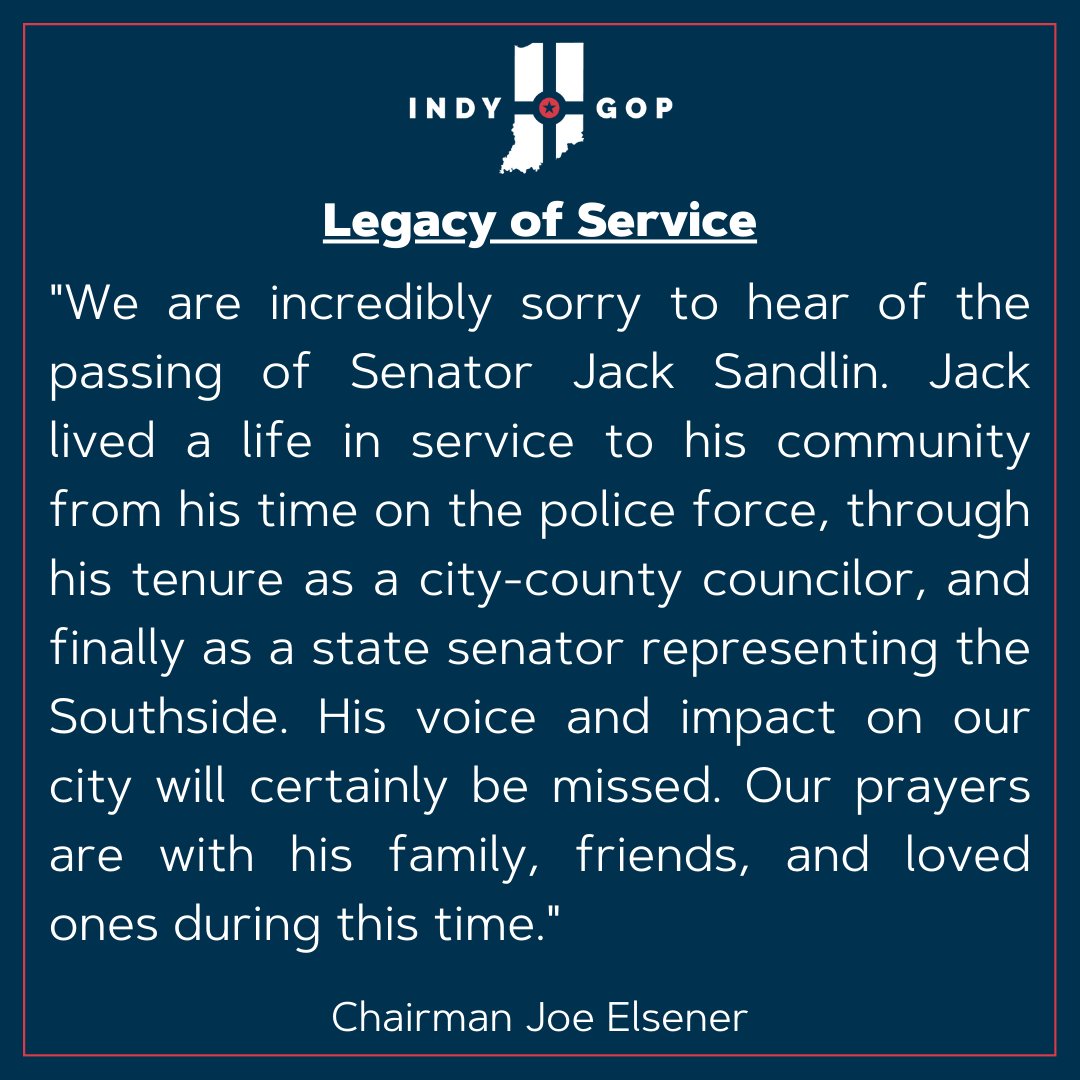 Senator Sandlin will be severely missed. Our statement on his passing is below.