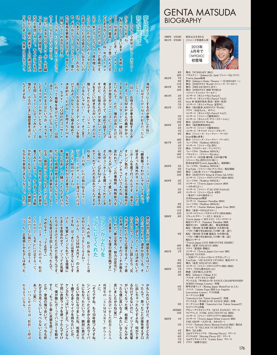 Ⓜ️ ²⁰²³ ¹¹ 10000字ロングインタビュー 松田元太