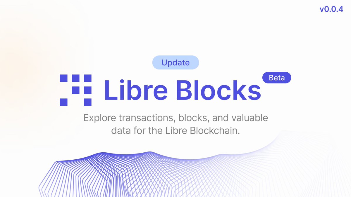 LibreBlocks's tweet photo. LibreBlocks v0.0.4

What's Changed
- Added Mainnet/Testnet switcher
- Added static version number
- Added data provider text
- Changed header menu

https://t.co/WacvG6oL3A 

#Libre #LibreBlocks #LibreBlockchain #Crypto #Explorer https://t.co/0PpXrIm692