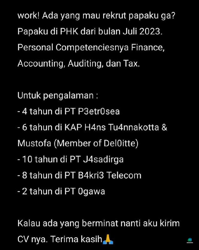 CW // pengangguran // PHK

Jika berkenan ada loker yang kosong boleh drop di kolom komentar supaya aku bisa bantu papaku untuk apply kerja. Terima kasih banyak🙏☺️ work!