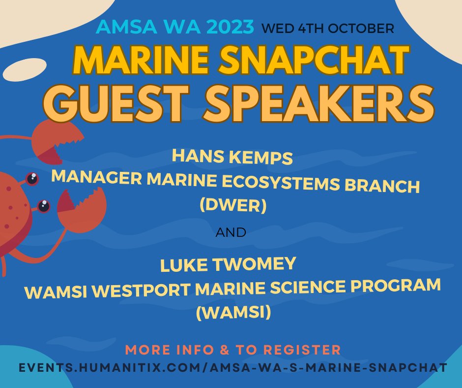 🦀Come join us for a fun night filled with marine science speed talks, as well as TWO special guest speakers giving extended talks! 🦀 <a href="/AMSA_News/">AMSA News</a> #AMSAWA #marinescience