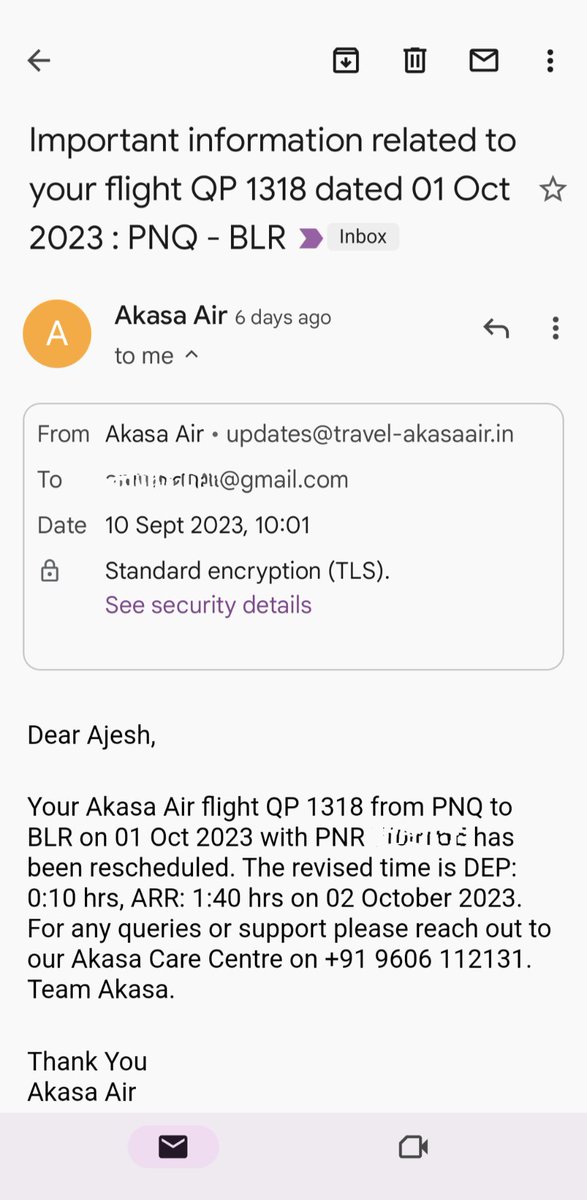 ajeshkottur's tweet photo. @AkasaAir cancelled my flight and informed me through e-mail and SMS.. But their customer support centre @AkasaAirhelpln and website are unaware of it.. !!! How is this possible?? Does ground support administration staff also on leave along with 'those' pilots??? https://t.co/Gnzy1h0zSn