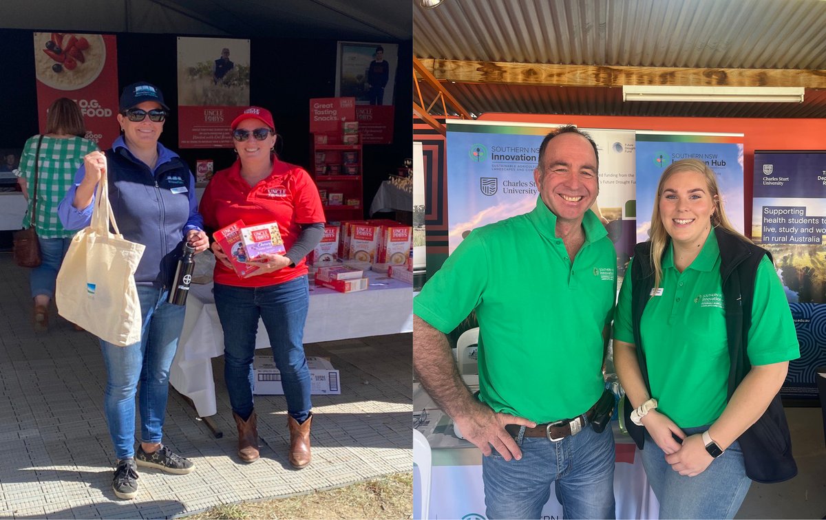 If you are at @Hentyfielddays today, keep an eye out for our fabulous staff members Rhiannan and Jane! Jane’s over with the @UncleTobys crew and Rhiannan is with @CharlesSturtUni for @SouthernNSWHub #hmfd #FutureDroughtFund #SNSWInnovationHub @DAFFgov @Farm_Link