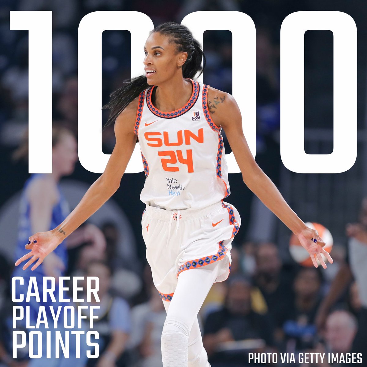 Congratulations to the GOAT DeWanna Bonner on scoring her 1000th career playoff point! She joins only Tamika Catchings and Candace Parker in the 1000-point, 500-rebound playoff club🔥

#Auburn #WarEagle #SEC #AuburnBasketball #WomensHoops