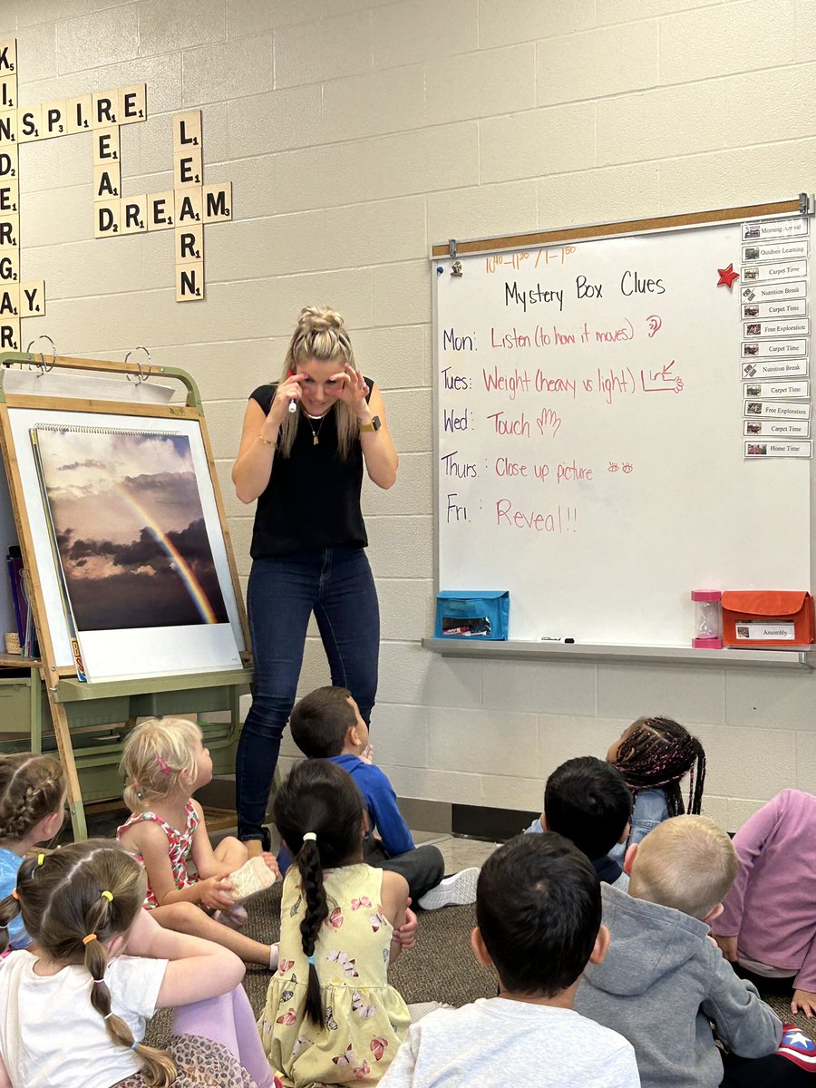 mrs_beadle's tweet photo. Today we introduced our class Mystery Box @SACTVDSB Ss we’re VERY excited to listen to/lift/feel the item &amp; make predictions on what it might be.We talked about the importance of thinking about all clues having your guess reflect what you already know! @LisaPaiva6 @TVDSBKinder https://t.co/KFZUXCPh9f