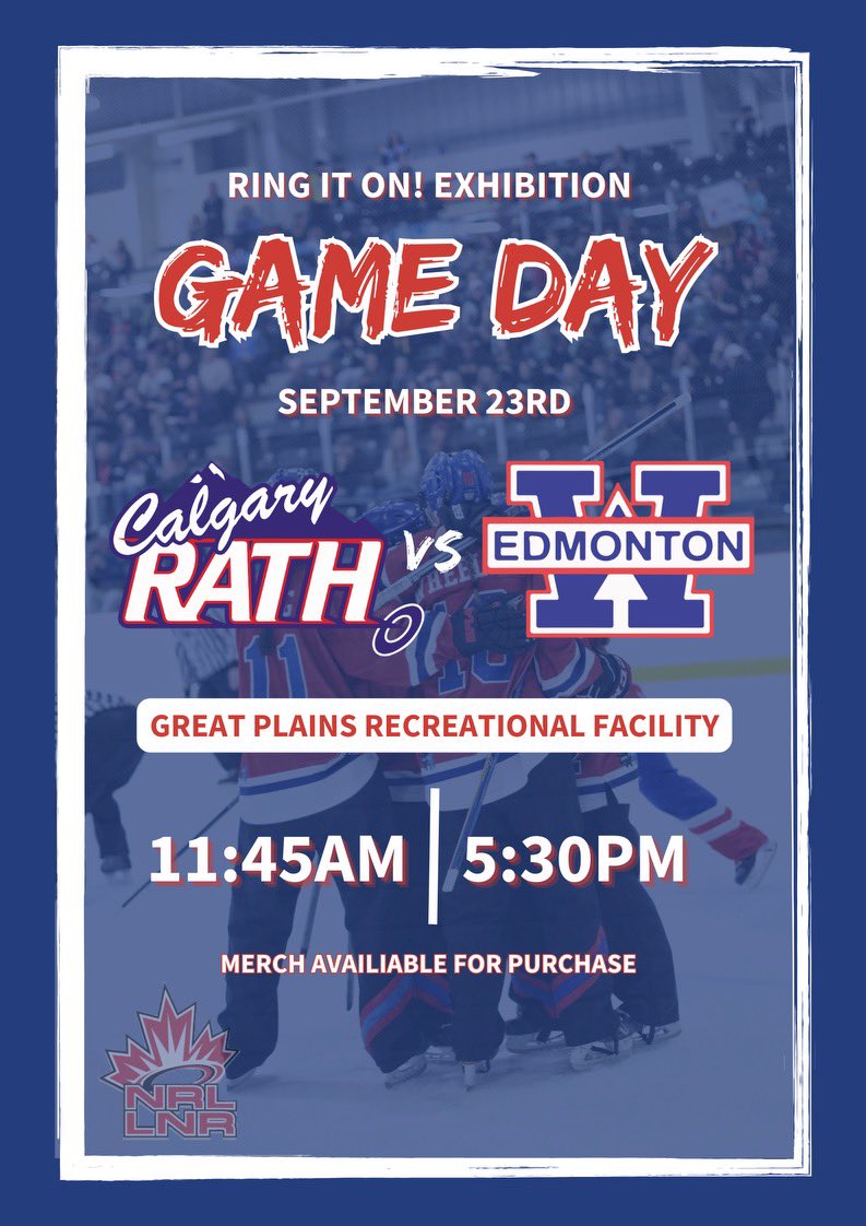 CalgaryRATH's tweet image. Kicking off the 2023-2024 season this Saturday with a pair of exhibition games‼️Come cheer us on against Edmonton WAM!        

📍Great Plains
🕚 11:45am
🕔 5:30pm

Merch will be available for purchase on site. Let’s fill those stands❕📣