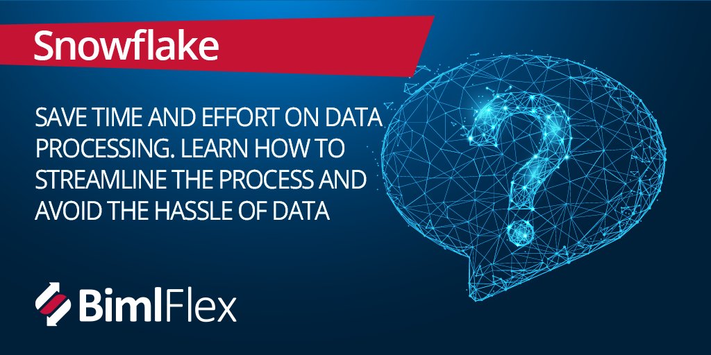 Are you using #Snowflake to improve decision-making? Ask for a demo of #BimlFlex to accelerate your #Snowflake solution and make intelligent decisions on time. #biml