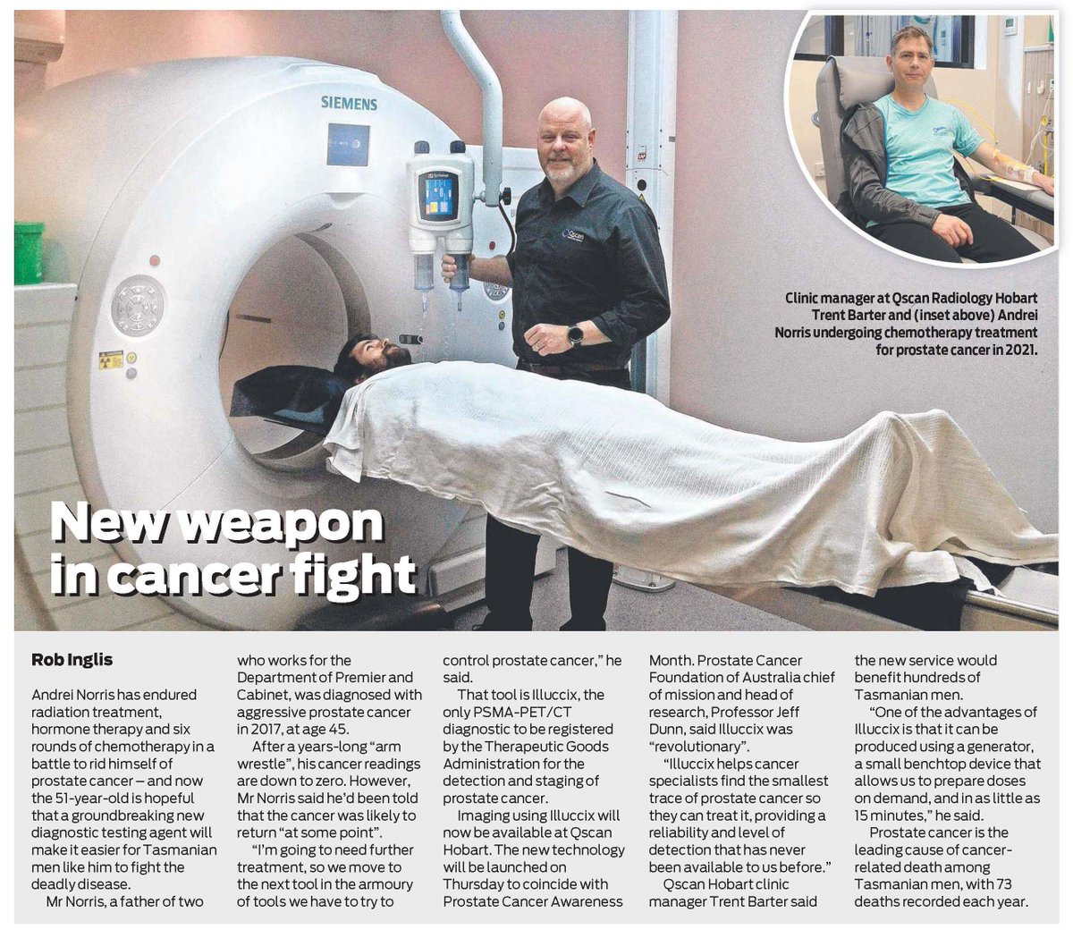 Game-changing PSMA PET/CT imaging agent Illucix now available at Qscan Hobart. Read more: pcfau.org/3rqYfCE