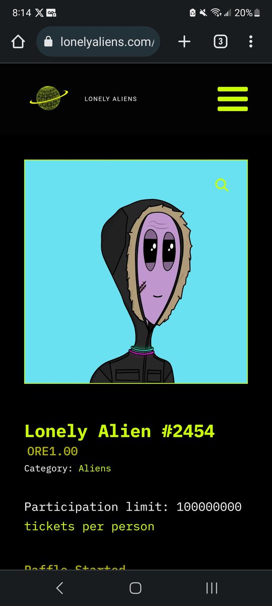 thelonelyaliens's tweet image. SZN 2 of the Lonely Marketplace is now live! 

It features raffles and auctions you can enter using ORE.

ORE is earned by sending your aliens to mine (gasless staking), their Lonely Planets, and generally lasts a month before the market opens again.

Learn more in our discord.