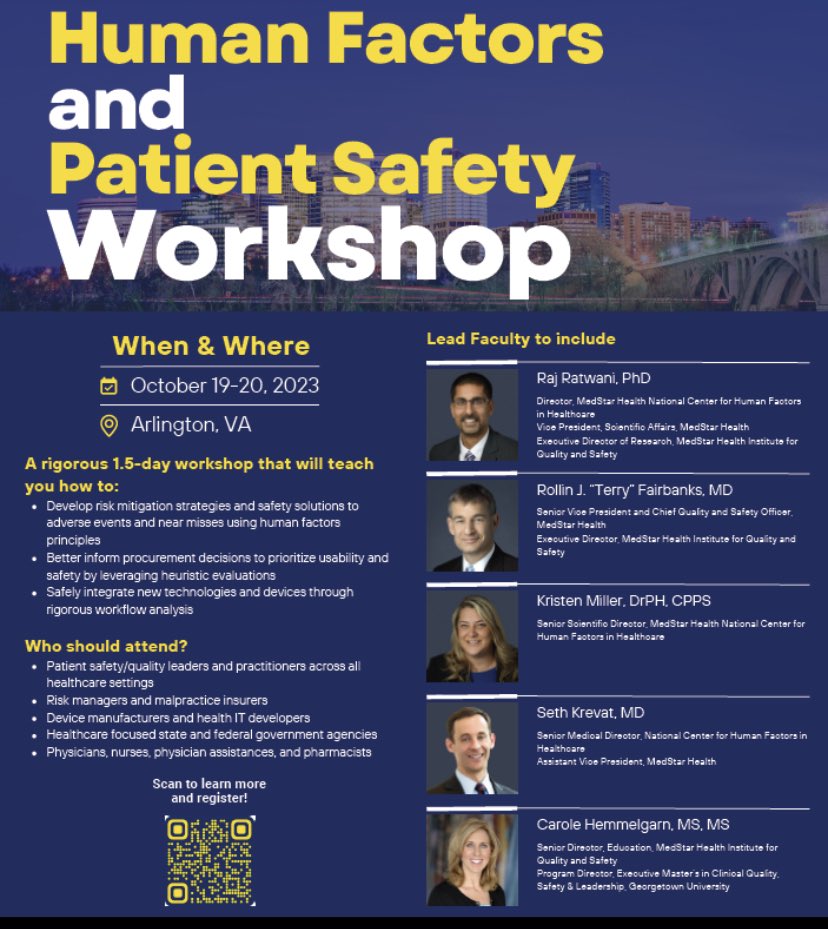 Task analysis? FMEA? Heuristic evaluations? Design principles? Feeling clueless? Don’t. Join us for our first ever in person human factors and patient safety workshop. Oct 19-20. Register here: shorturl.at/hluAU