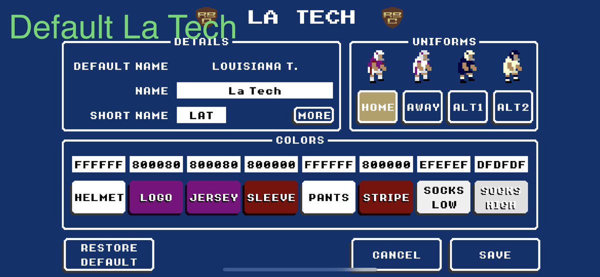 CoachChunk's tweet photo. I spent an absurd amount of time on college unis back when I was in RB leagues. Now that RB College is out, I’m wondering if it would be of interest to others if I put out a complete doc on (mostly) college accurate unis. Thoughts? https://t.co/MFb32nzSSO