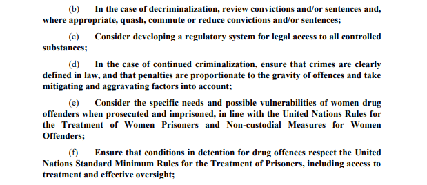 Report published by <a href="/UNHumanRights/">UN Human Rights</a> reiterates the dire impact of harsh drug policies on prisons with crisis levels of overcrowding &amp; a myriad of human rights violations. RECOMMENDATIONS incl: Decriminalise, and in meantime, ensure penalties are proportionate &amp; gender-sensitive.