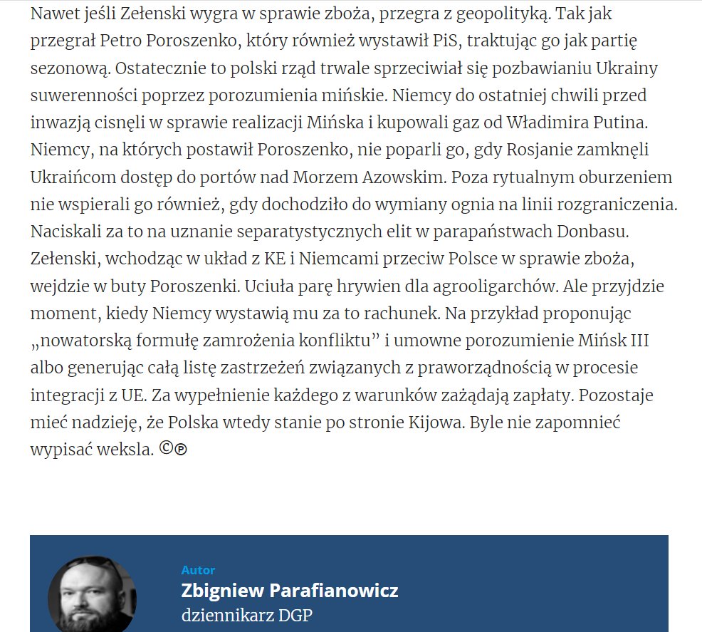 anna wittenberg (@annawitten) on Twitter photo 🇺🇦🚜W sprawie Ukrainy i zboża.
Myślę, że 4 min na przeczytanie komentarza Zbycha w <a href="/DGPrawna/">Dziennik Gazeta Prawna</a> to dziś bardzo dobra inwestycja. 🇺🇦🚜W sprawie Ukrainy i zboża.
Myślę, że 4 min na przeczytanie komentarza Zbycha w <a href="/DGPrawna/">Dziennik Gazeta Prawna</a> to dziś bardzo dobra inwestycja.