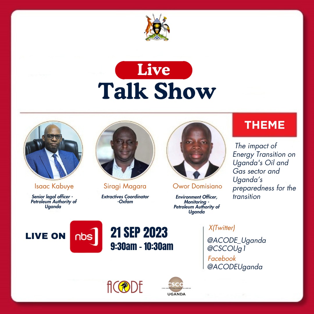 We are going to be live on @nbstv for this timely discussion on #EnergyTransition .Tune in for details. @PAU_Uganda @OxfaminUganda @MEMD_Uganda @TotalEnergiesUG