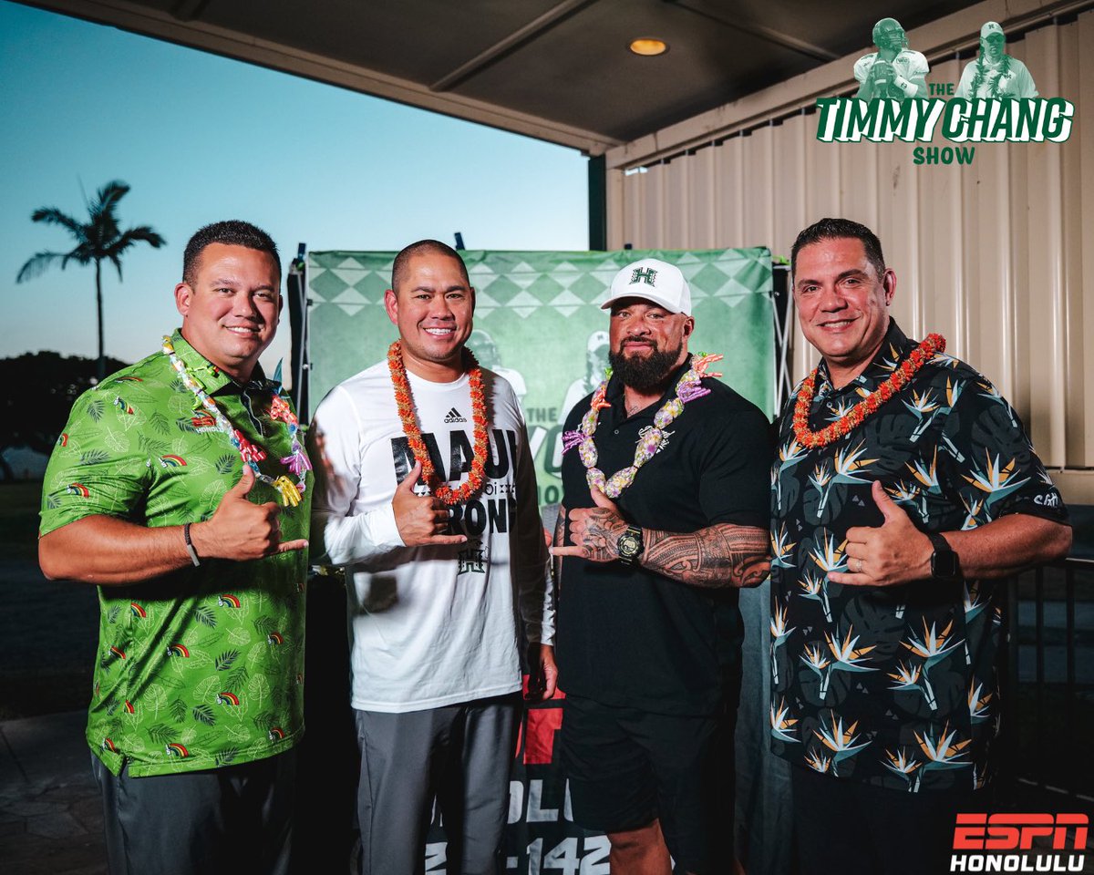 ESPNHonolulu's tweet photo. Wednesdays at Ruby Tuesday Hawaii >>>
Mahalo for tuning in and showing up for The Timmy Chang Show!!
#ESPNhonolulu #TimmyChangShow #HawaiiFB #LionsDen #GoBows https://t.co/CORwPlyfxD
