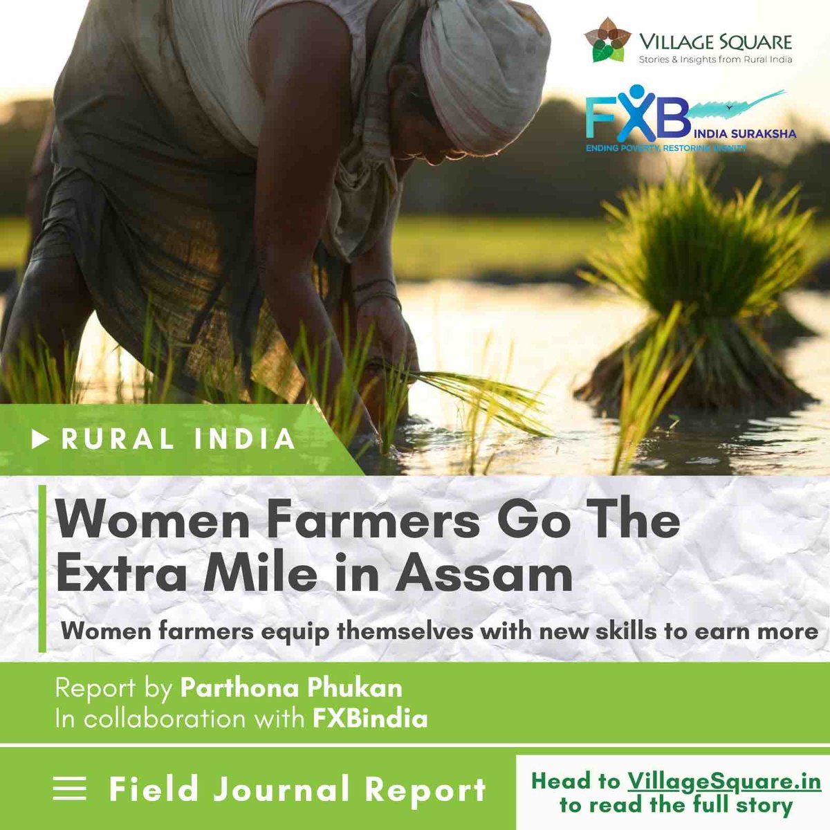 VillageSqIndia's tweet photo. 🌾👩‍🌾 Women Farmers Go Extra Mile in Assam! 
In rural India, nearly 80% of women are actively involved in agriculture, accounting for 48% of self employed farmers. 

✍🏻  Parthona Phukan

🔗 Read more 👇 

https://t.co/NaQrZ03XYR

#EmpoweredWomen #farming https://t.co/IYETdvYo78