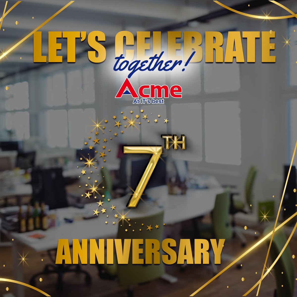 acmeitsolutions's tweet photo. Happy 7th anniversary to ACME IT SOLUTIONS!  Our company is doing great work, and we want to thank our beloved employees for all their efforts and hard work.

Happy 7th Anniversary to the Acme family...!!
Team Acme..!
https://t.co/iqQFpgGG9m
#acme #7thanniversary #acmeitsolutions https://t.co/YoDGCwx5WY