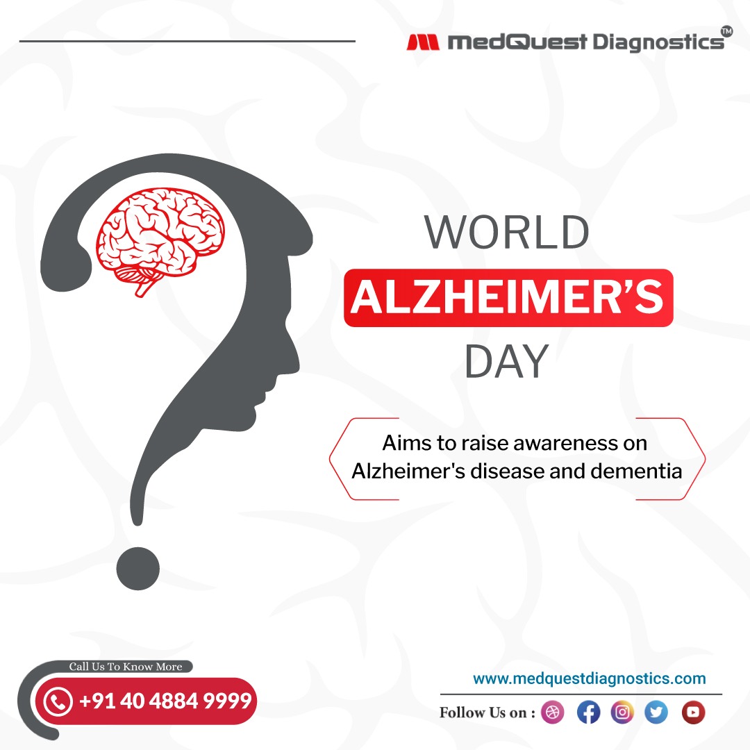 MedQuestDiagno's tweet photo. Today, on World Alzheimer's Day, let's unite in the fight against this devastating disease. Together, we can raise awareness, support caregivers, and advance research to bring hope to millions affected by Alzheimer's.

#medquestdiagnostics #hyderabad #bestdiagnosticcenter https://t.co/yj9p0MKluq