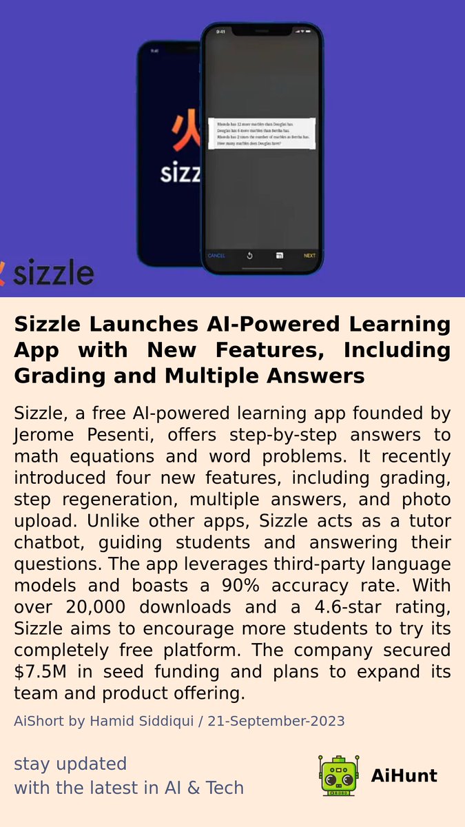 🔥 Need help acing math? 📚 Get ready to LEVEL UP with Sizzle! 🚀 Discover the FREE app that'll leave you speechless 😮 Step-by-step answers, new features, and a tutor chatbot 🤖 Prepare for total math domination! 💪 #MathGenius #LearningMadeEasy #SizzleApp 📲
