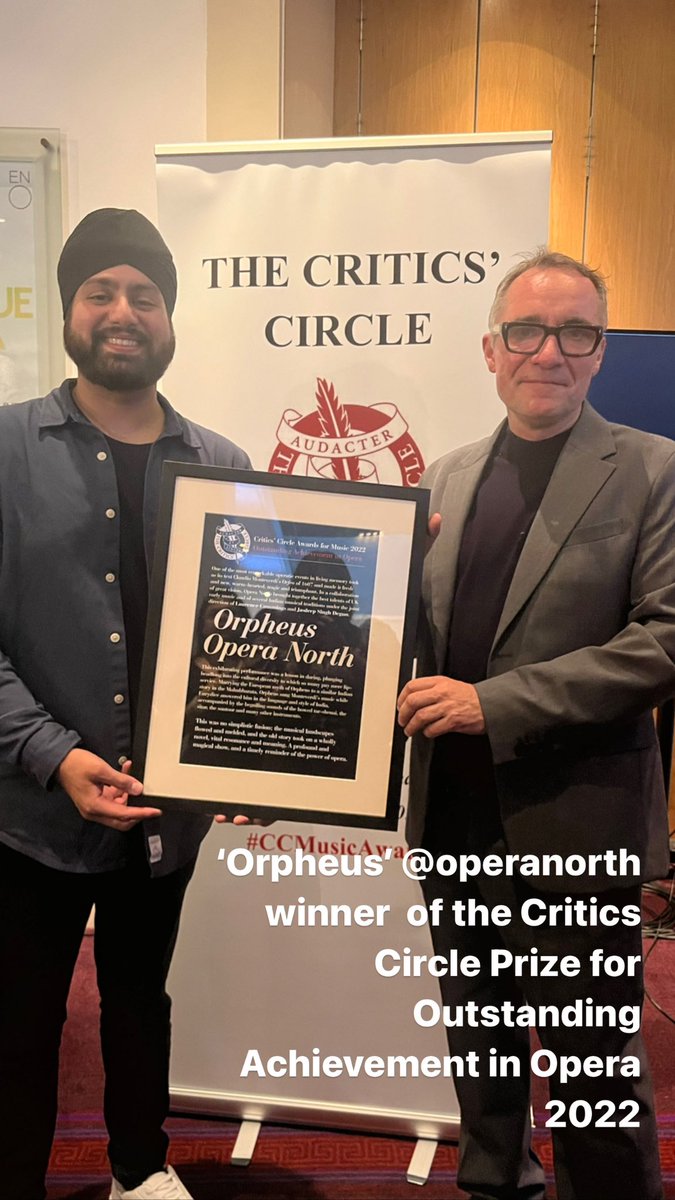 LeslieTravers's tweet photo. ‘Orpheus’ @Opera_North has won the @CCMusicUK Award for outstanding achievement in opera 2022. #criticscircle #award #opera https://t.co/GggdtBf3Pe