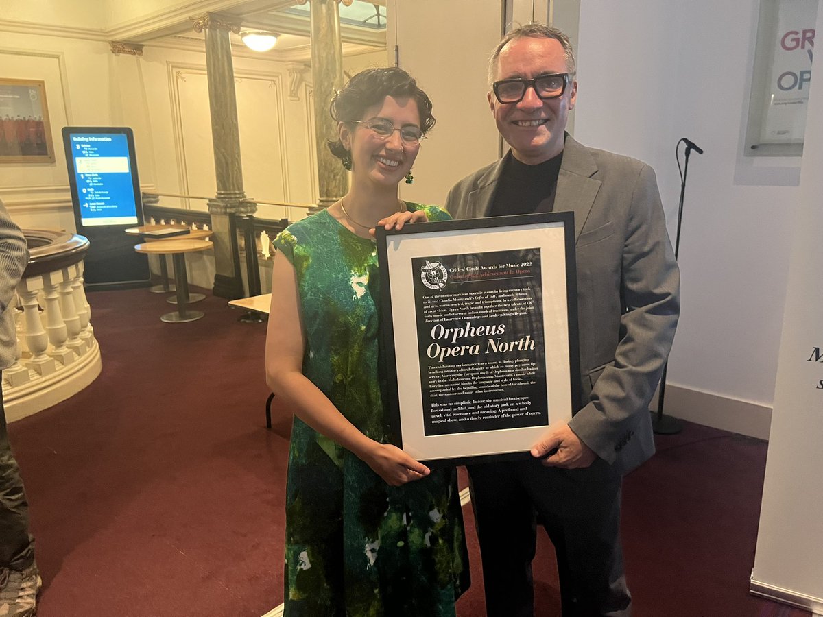 LeslieTravers's tweet photo. ‘Orpheus’ @Opera_North has won the @CCMusicUK Award for outstanding achievement in opera 2022. #criticscircle #award #opera https://t.co/GggdtBf3Pe