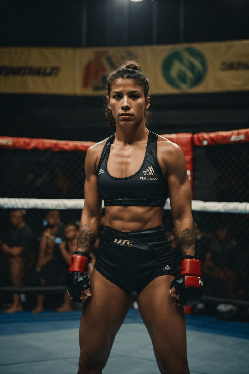 asifbe4live's tweet image. Mixed martial artist, currently competing in the Strawweight division in the Ultimate Fighting Championship (UFC), demonstrates exceptional agility, technique, and combat prowess. Their dedication to the sport is evident in every hard-fought match. #MMA #Strawweight #AIArtworks