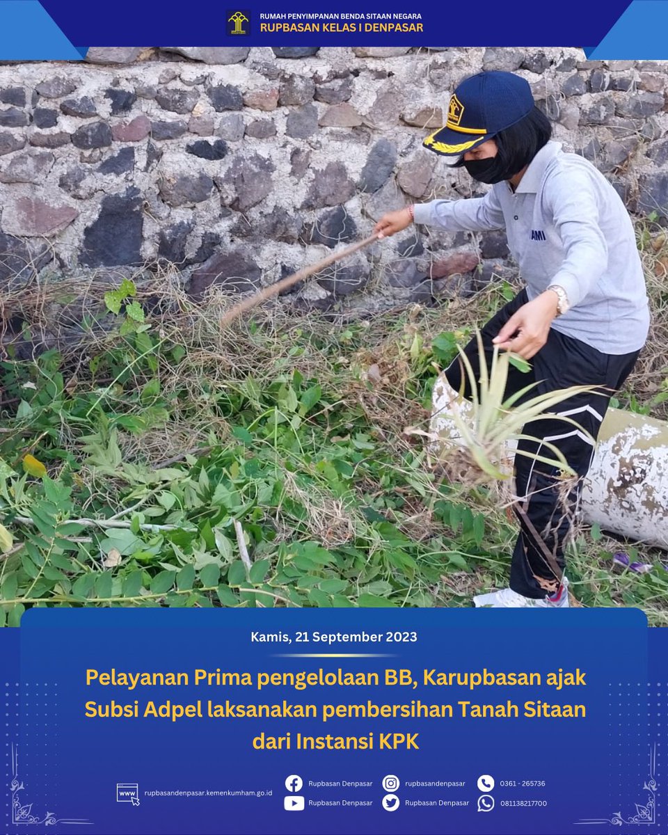 RupbasanDps's tweet photo. Pelayanan Prima pengelolaan BB, Karupbasan ajak Subsi Adpel laksanakan pembersihan Tanah Sitaan dari Instansi KPK
.
@kemenkumhamri
@kanwilbali
@divisipaskanwilbali
.
#KumhamRI
#KamiPasti
#Pemasyarakatan
#Rupbasan
#KumhamPastiProduktif
#LayananPrima https://t.co/hE83p8iCY7