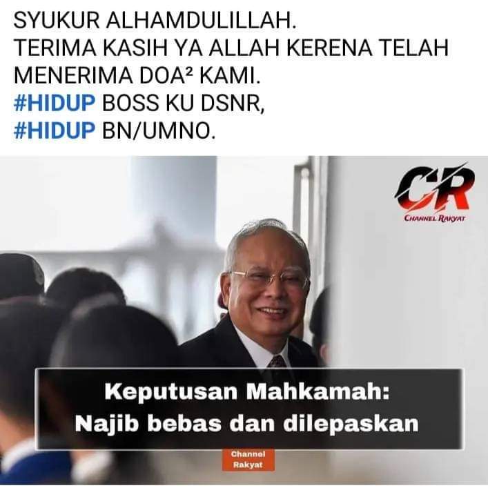 Satu lagi..🤲🤲
<a href="/NajibRazak/">Mohd Najib Tun Razak</a> 
<a href="/83Hook/">iesyanana 83 a romzi The Hook 💫✨😍🥰💯</a> 
<a href="/AimanAirin2/">NegaraKuTanahAir 🇲🇾</a> 
<a href="/Alamurni/">MohamadHAlias</a> 
<a href="/Ayahanda_MD/">AyahandaMD</a> 
@bossku_team 
<a href="/ShahnazAzizTT/">ShahnazAziz</a>