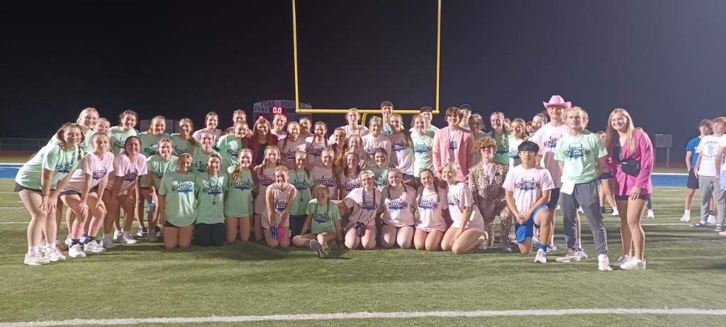 FburgStuCo's tweet photo. Thanks to everyone who came to this year’s Powder Puff game &amp; congrats to all who competed &amp; helped on the sidelines!

Thanks to our boys in the booth for calling the game &amp; to Coach Mueth, Coach Randle, Coach McEvily, Mr. Unger, Mr. Young, &amp; Coach Stu for coaching &amp; officiating! https://t.co/fCkDyC0DrU