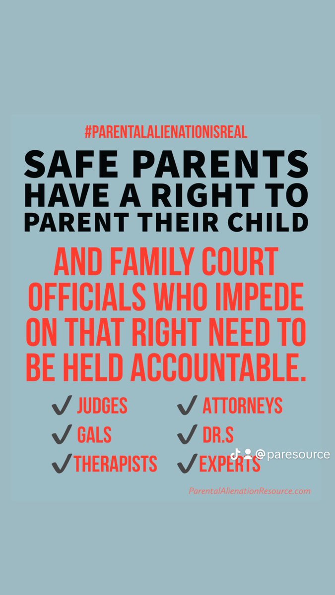 DaddyDoesntLove's tweet image. #ParentalAlienation
#ChildrensRights #EndingtheCycle
#parentalalienationawareness #baddads #familycourtcorruption #courtcorruption #militaryveteran #veteransrights #familylaw #dadsrights #fathersrights #fathersrightsmovement #daddydoesntloveyou
#alienationindustry