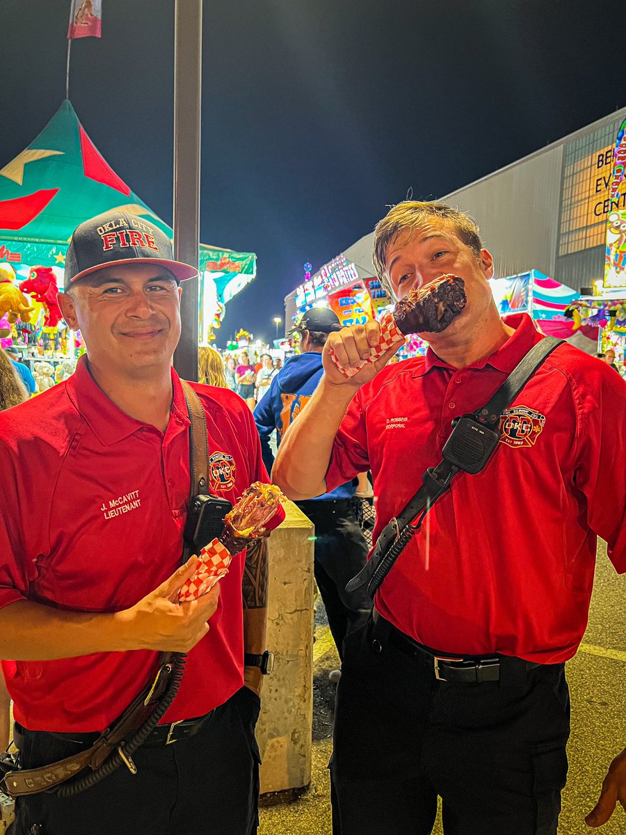 Firefighters are mixing work with a bit of fun at The Oklahoma State Fair. #HereIfYouNeedUs
