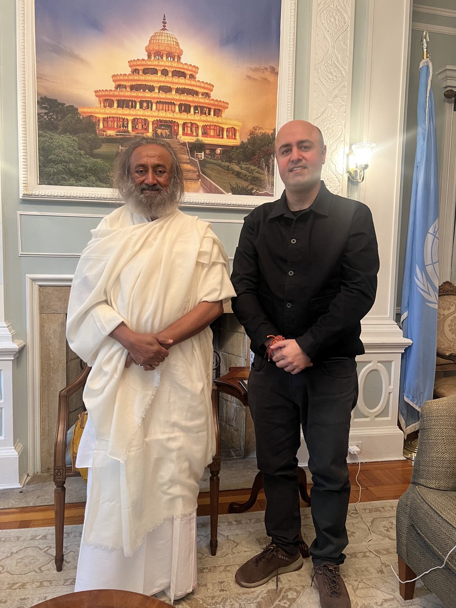 AdityaRajKaul's tweet photo. Blessed to be invited by Gurudev @SriSri Ravi Shankar at the Art of Living Centre in Washington DC. We had a wonderful conversation on Kashmir. @ArtofLiving is organising World Cultural Festival in Washington DC in which 500000 people are expected to participate. 🙏 https://t.co/RsTzlmojxC