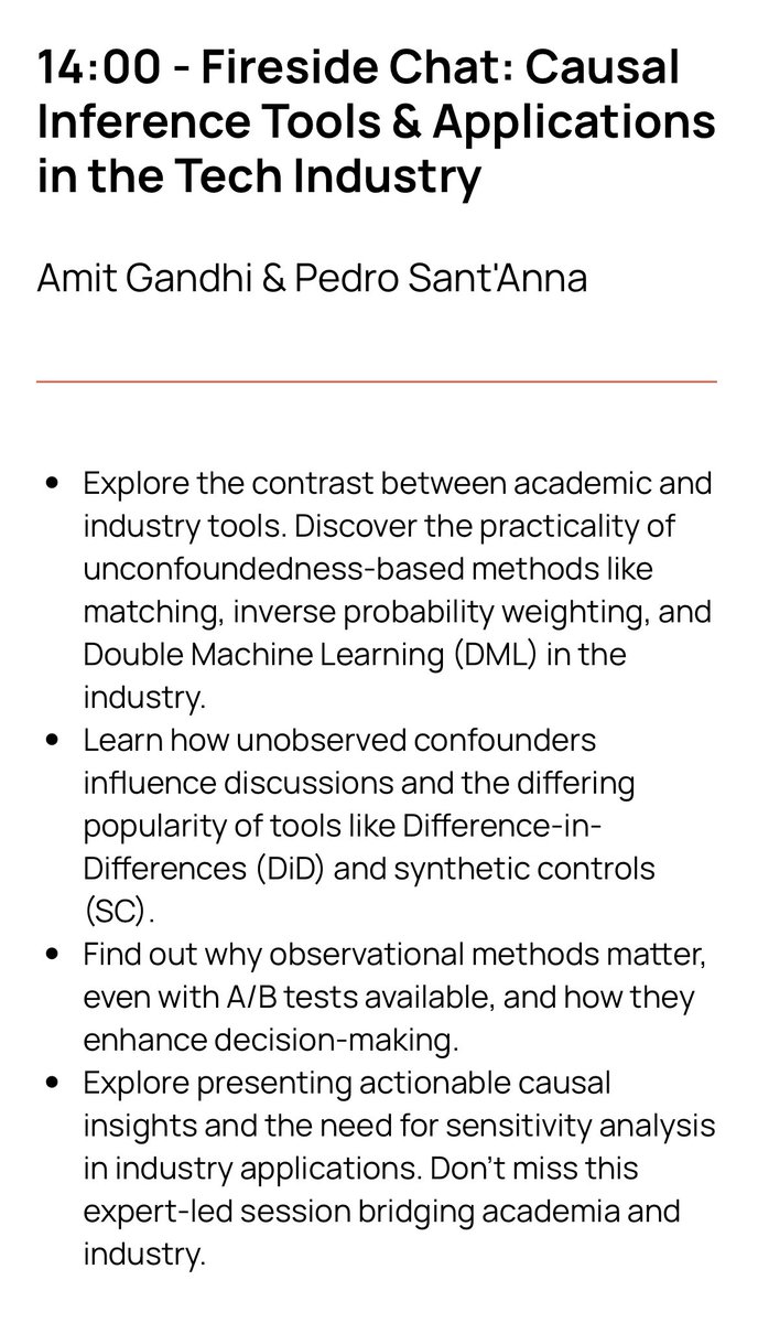 Tomorrow, September 21, at 2pm EST, Amit Gandhi  (Airbnb) and I will chat about the usage of different Causal Inference tools in the tech industry as part of the CausalAI conference!

Everything will be live on Youtube: causalaiconference.com

Many other cool talks, too!