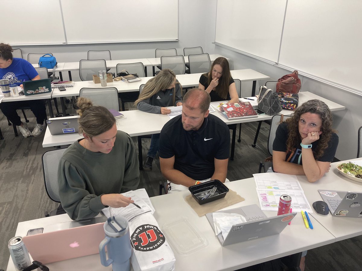 BryanMcDonaldPD's tweet image. Students digging into the Missouri Learning Standards and Priority Standards. Then identifying potentially challenging vocabulary. Finishing up with review of item analysis and blueprints. Making all the connections. #ucmoedlead #UCMOTeachRed.