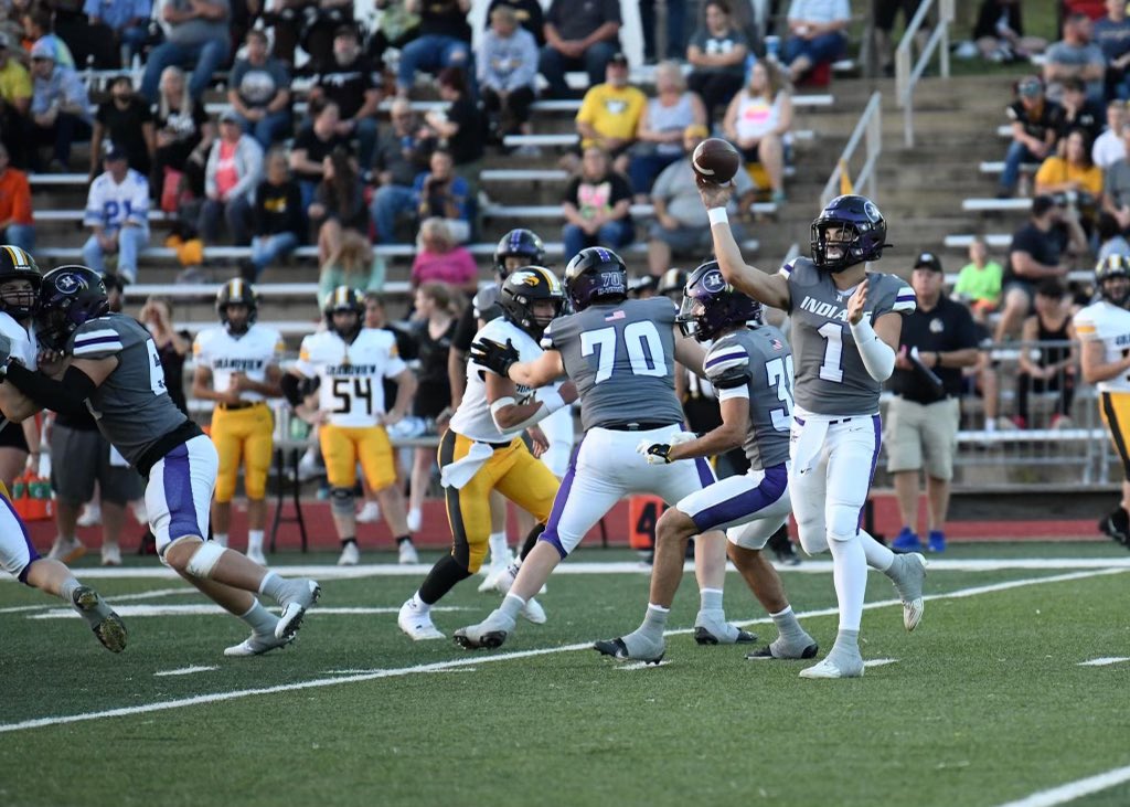 Week 4 vs Grandview stats. 

16/21 completion rate, 272 passing yards, 3 passing touchdowns, and 0 interceptions. Came out with the win 42-7.