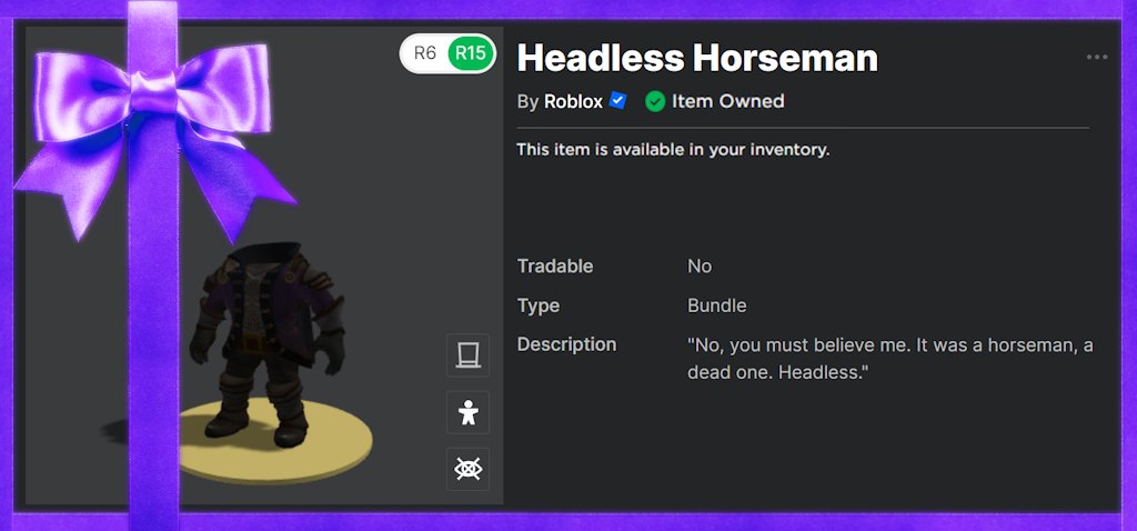 📢FREE Headless Horseman GIVEAWAY!! 🎃 Ends Next Thursday!! ❤️Like, Follow, Retweet, Follow my Roblox acc roblox.com/users/808613340 📩 Reply with your acc and (45K Gamepass) link GOODLUCK :)🎁 #HeadlessHorseman #ROBLOX