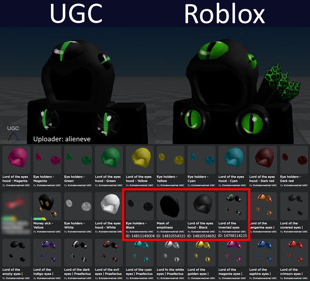 Peak” UGC on X: UGC creator NormaIIyNormaI uploaded a 1:1 partial copy  of the limited Dominus Pittacium in 2 parts. The wings are missing. # Roblox #RobloxUGC  / X