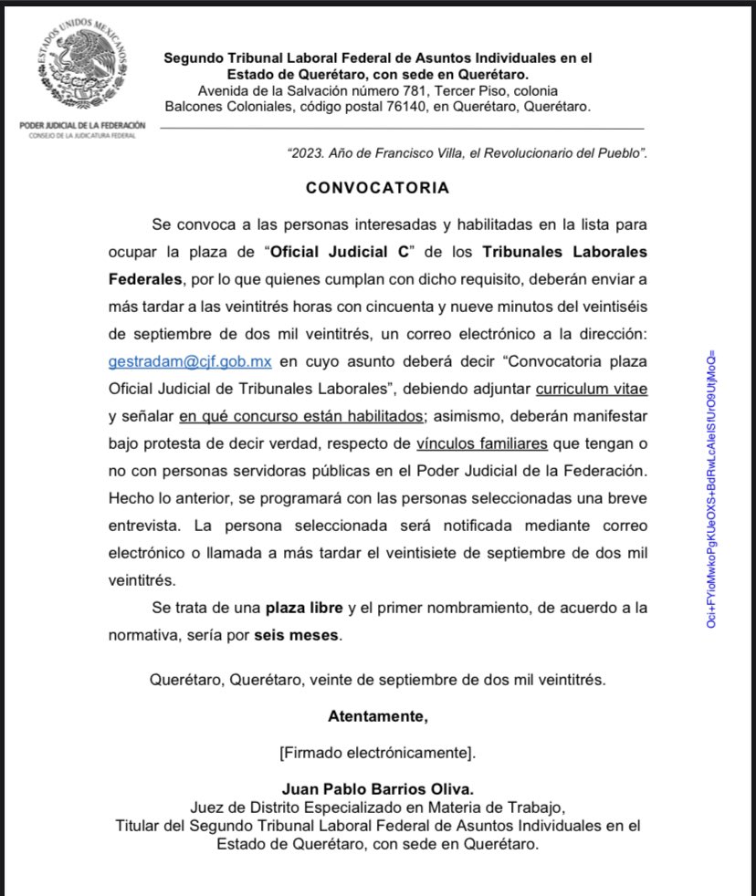 ariveraroficial's tweet photo. En la necesaria sección 😅

Oportunidad laboral para oficial judicial C en Tribunal Laboral en Querétaro 👇🏻 https://t.co/Hbxv4qG52j