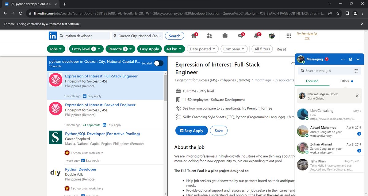 nubcoder420's tweet image. Day 49 of #100DaysOfCode
Lessons:
- Selenium Exercises
- Automated Job Applications using Selenium
Github link: github.com/nubcoder-420/1…