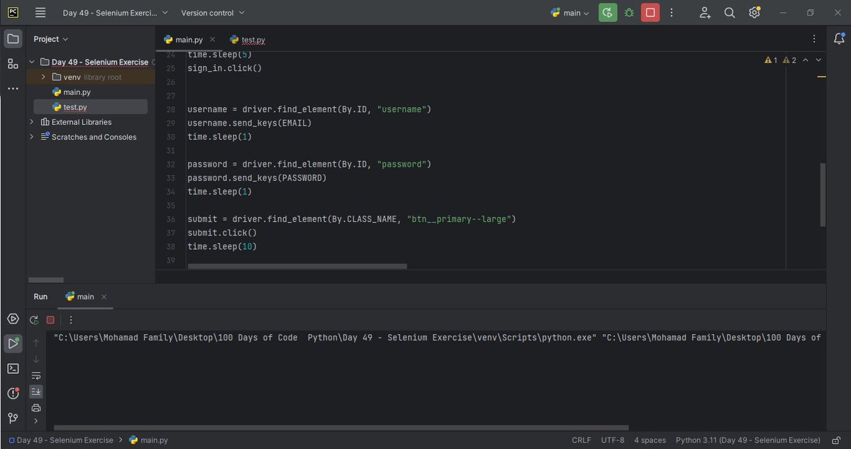 nubcoder420's tweet image. Day 49 of #100DaysOfCode
Lessons:
- Selenium Exercises
- Automated Job Applications using Selenium
Github link: github.com/nubcoder-420/1…