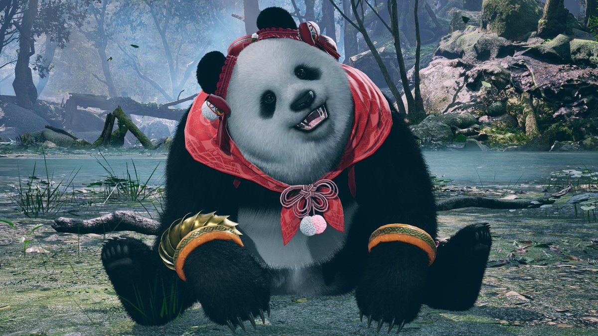 TEKKEN's tweet photo. Panda is pawsitively thrilled to have her own statue.The world's cutest bodyguard is back fur a fight in #TEKKEN8! https://t.co/oUxwAR1Ywn