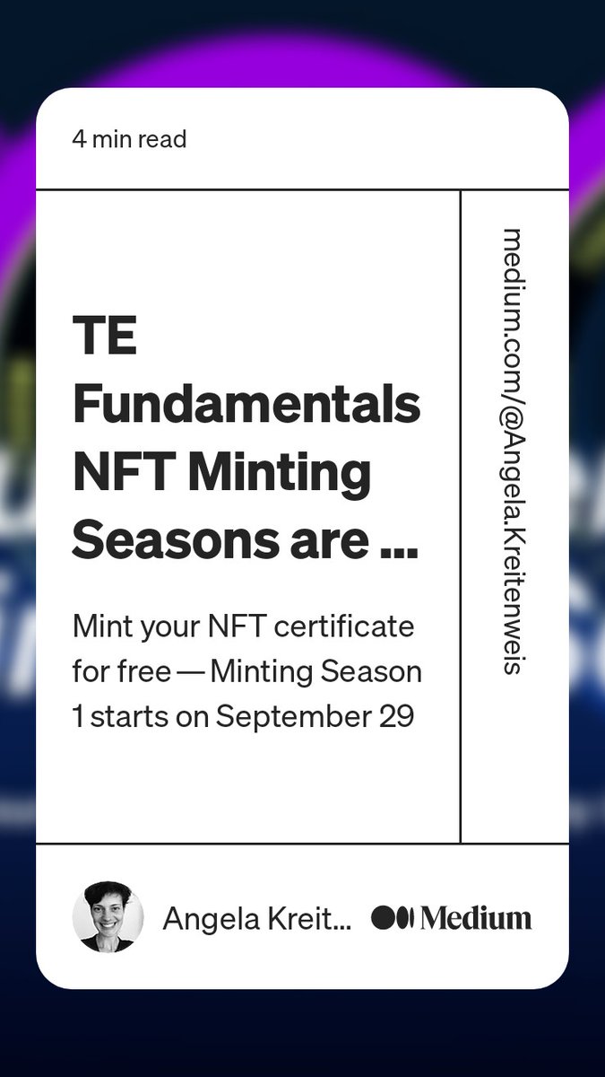 The Token Engineering Academy, @tokengineering, introduces 'Minting Seasons' for no-cost minting of its knowledge proof NFTs for its pioneering Token Fundamentals course. Great news! medium.com/tokenengineeri…