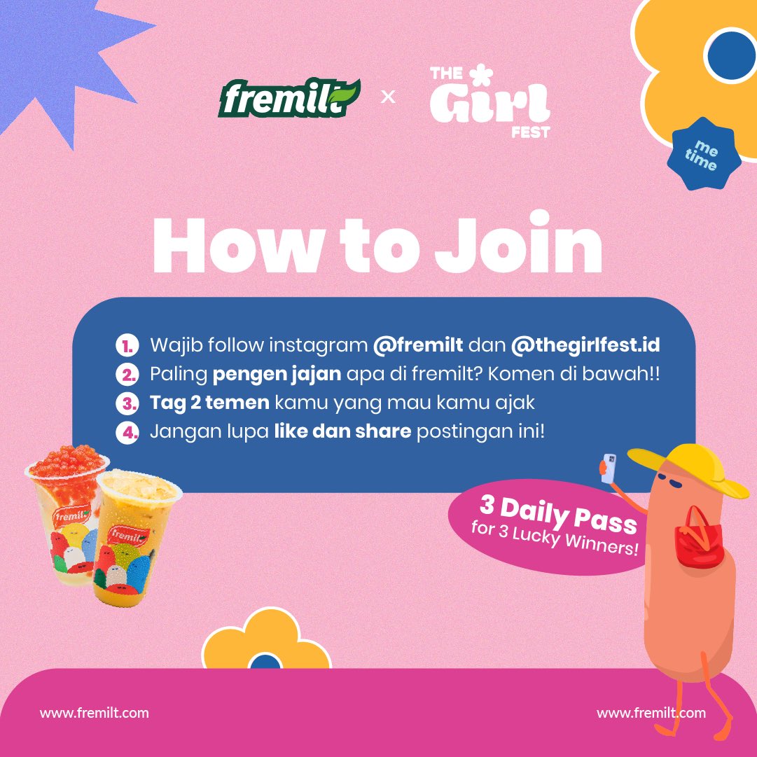 GRATIS!!!
3 daily pass The Girl Fest for 3 lucky winners. Syarat dan ketentuan nya gampang banget fren, cek dibawah ya!!

Yuk ikutan‼️#giveaway #thegirlfest #rahasiagadis #ransentertainment #nagita #cipung
